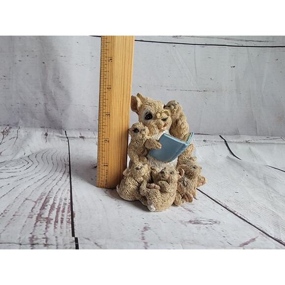 STONE CRITTERS Storyteller Bunny Rabbit with Babies Figurine Easter Spring Décor - Picture 10 of 10